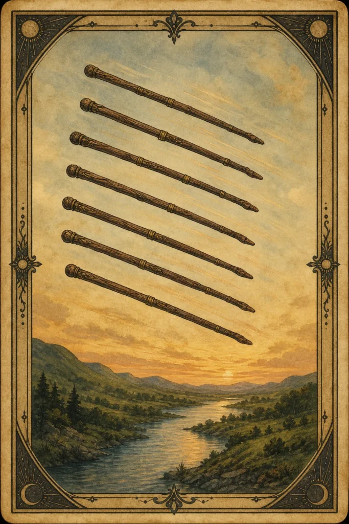 Eight of Wands Tarot Card