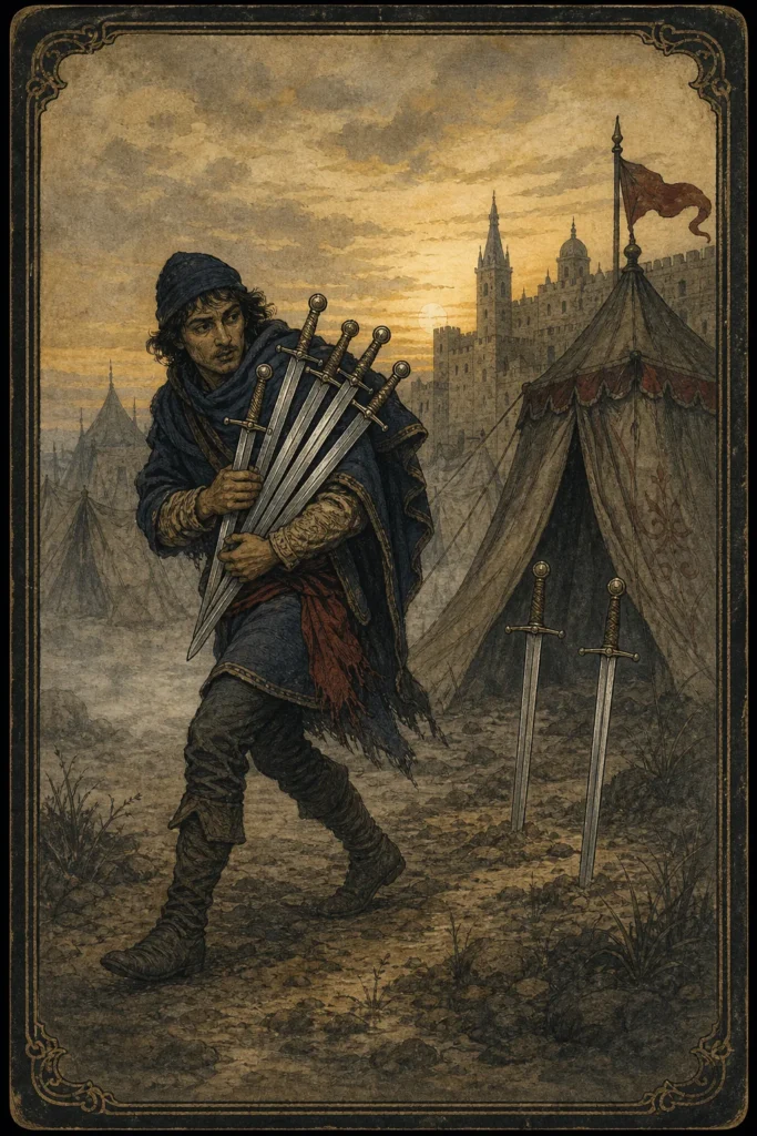 Seven of Swords Tarot Card