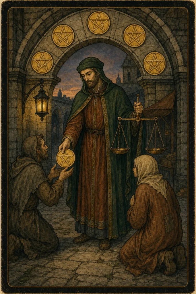 Six of Pentacles Tarot Card